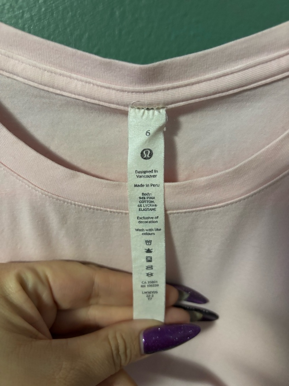 lululemon athletica Pale Pink Short-Sleeve Crew Tee - Picture 4 of 5
